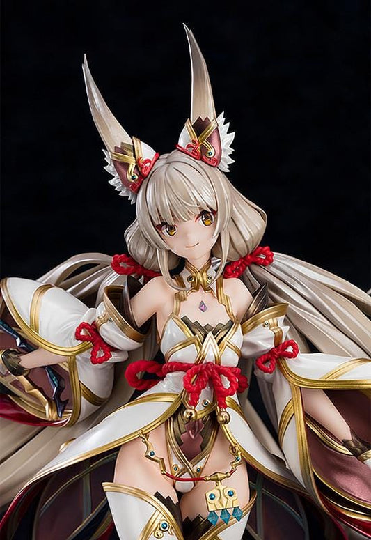 Xenoblade Chronicles 2 Nia 1/7 scale figure in her awakened form with an ornate outfit and detailed blue sword.