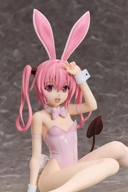 To Love-Ru Darkness Nana Astar Deviluke Bare Leg Bunny Ver. 1/4 scale figure featuring Nana in a pink bunny outfit with bunny ears in a playful seated pose
