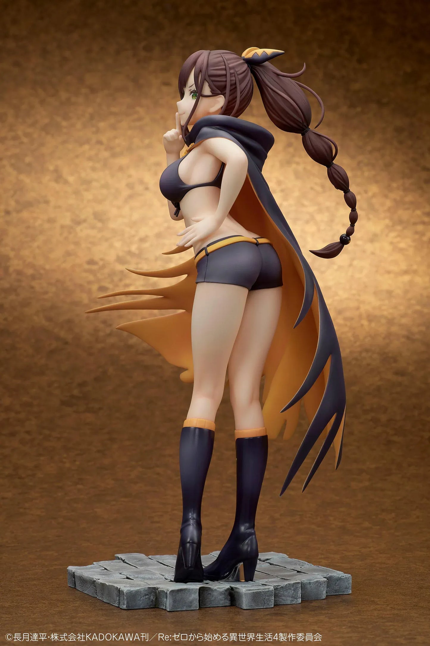 Re Zero Shaula 1/7 scale figure with flowing cape dynamic pose and fantasy themed stone base
