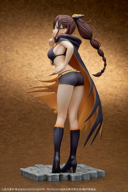 Re Zero Shaula 1/7 scale figure with flowing cape dynamic pose and fantasy themed stone base