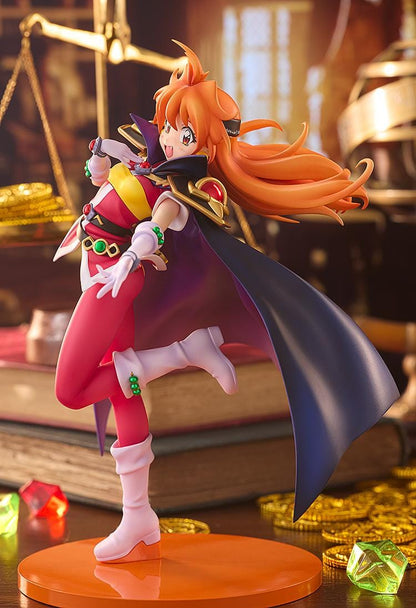 Slayers Lina Inverse Light Novel Non-scale Figure featuring Lina with bright orange hair, red and yellow outfit, black cape, white boots, and an energetic fantasy pose.