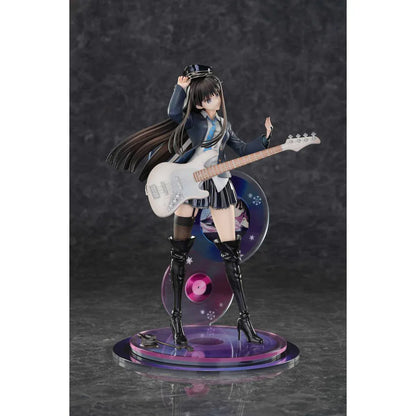 White Album 2 Kazusa Touma Reunion 1/6 Scale Figure with white electric guitar, black boots, music-disc backdrop, and stage-style display base