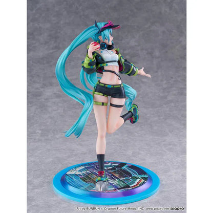 Vocaloid Hatsune Miku Digital Stars 2024 Ver. 1/7 Scale Figure in green and black streetwear with twin-tails and headphones