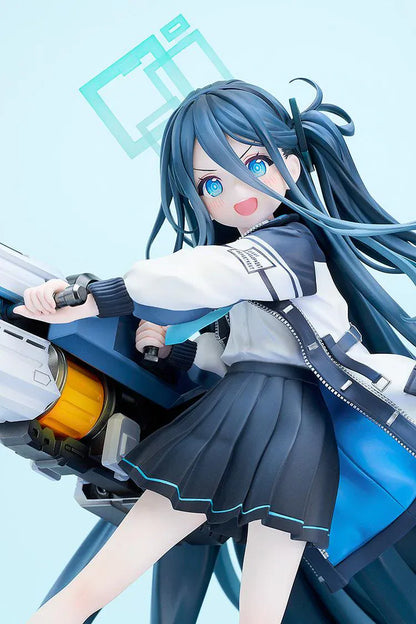 Blue Archive Aris Awaken Supernova 1/7 Scale Figure with futuristic weapon, blue hair, halo, and dynamic action pose