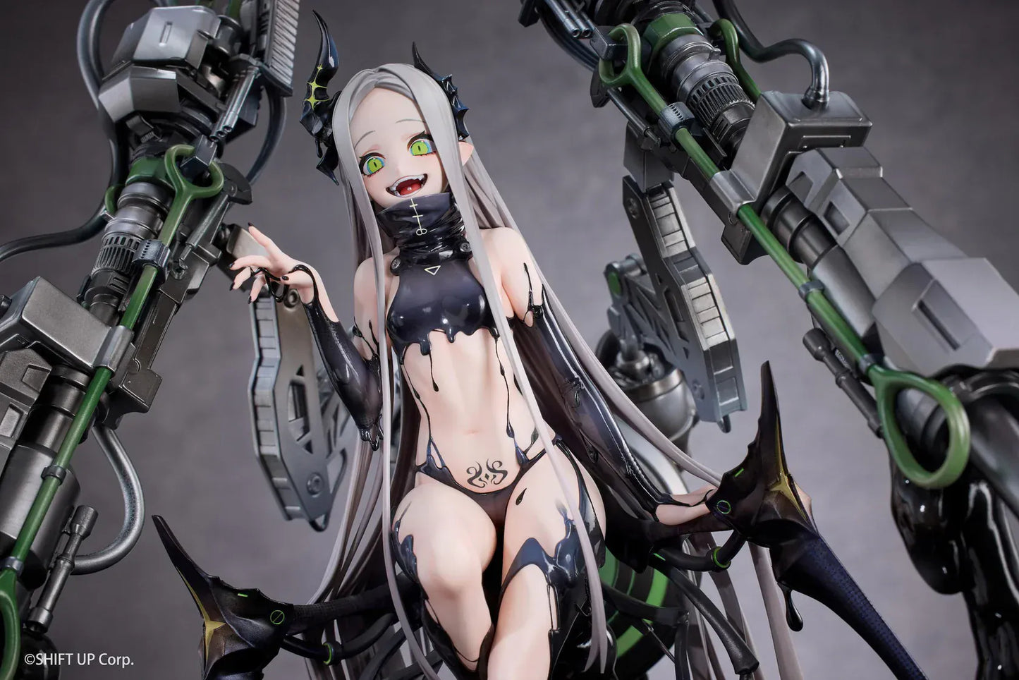 Goddess of Victory Nikke Leviathan Deluxe Edition 1/7 scale figure with large mechanical weapon systems and glossy black effect base