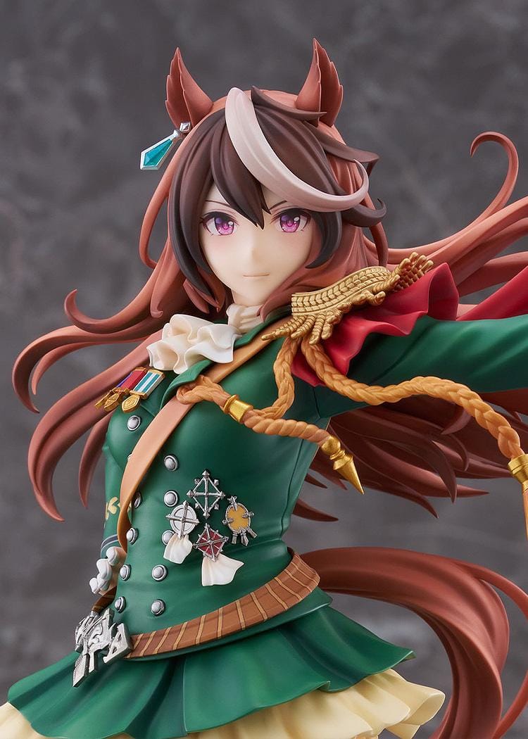 Uma Musume Pretty Derby Symboli Rudolf Signature Racewear Ver 1/7 scale figure wearing green uniform with red cape.