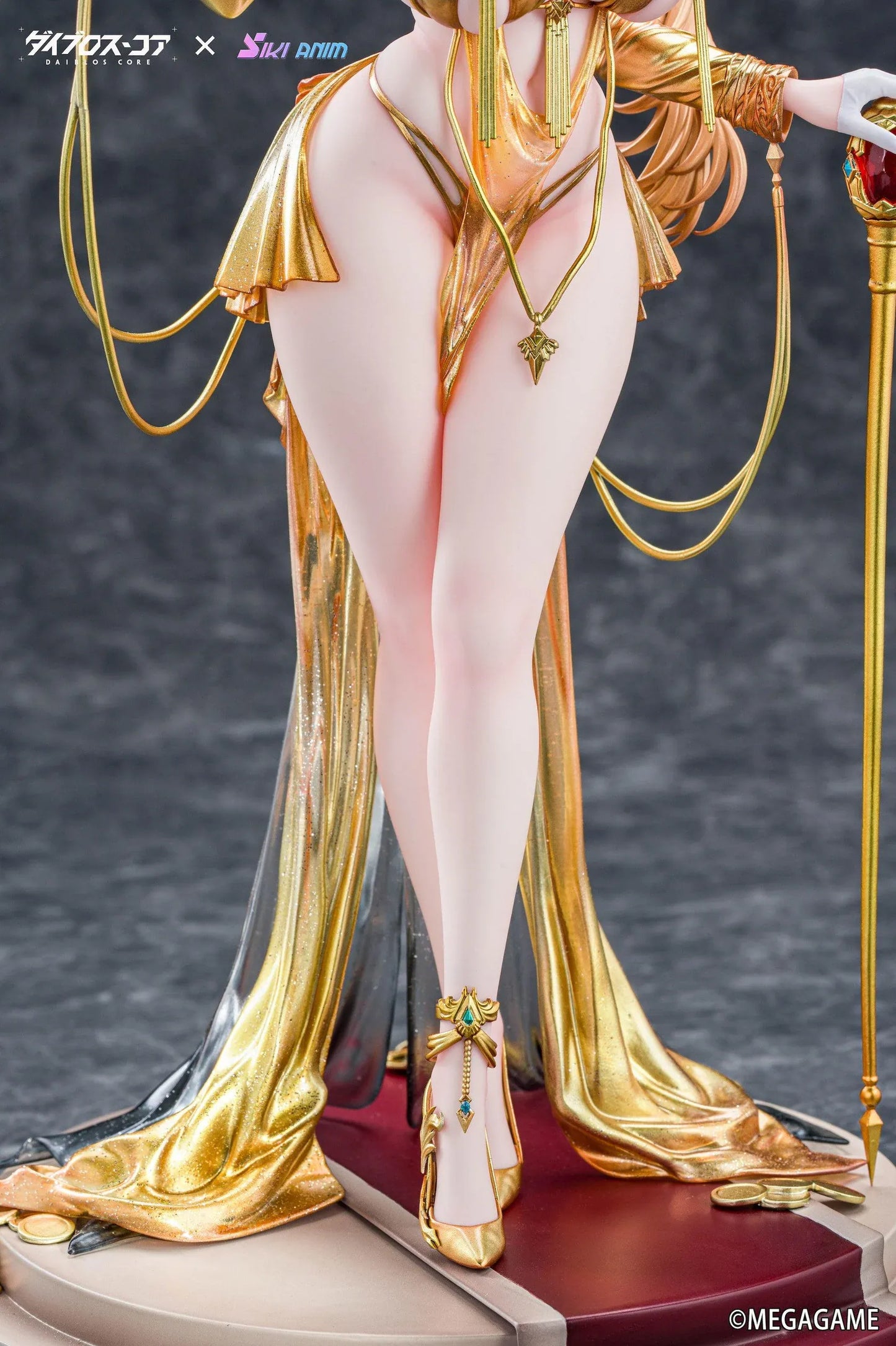 Daiblos Core Lobera Hot Passion Night Ver. 1/6 Scale Figure wearing an ornate gold outfit with jeweled accessories and decorative staff