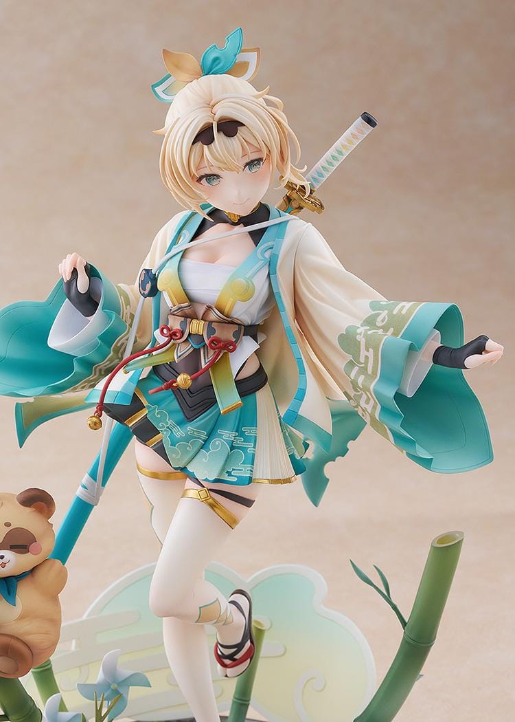 Hololive Production Iroha Kazama 1/7 scale figure standing on bamboo-themed base with detailed kimono outfit.