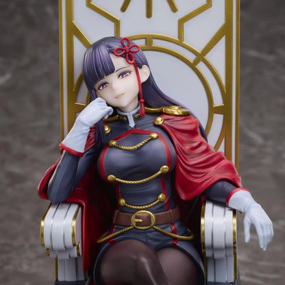 Chained Soldier Ren Yamashiro 1/6 scale figure sitting confidently on an ornate gold and white throne