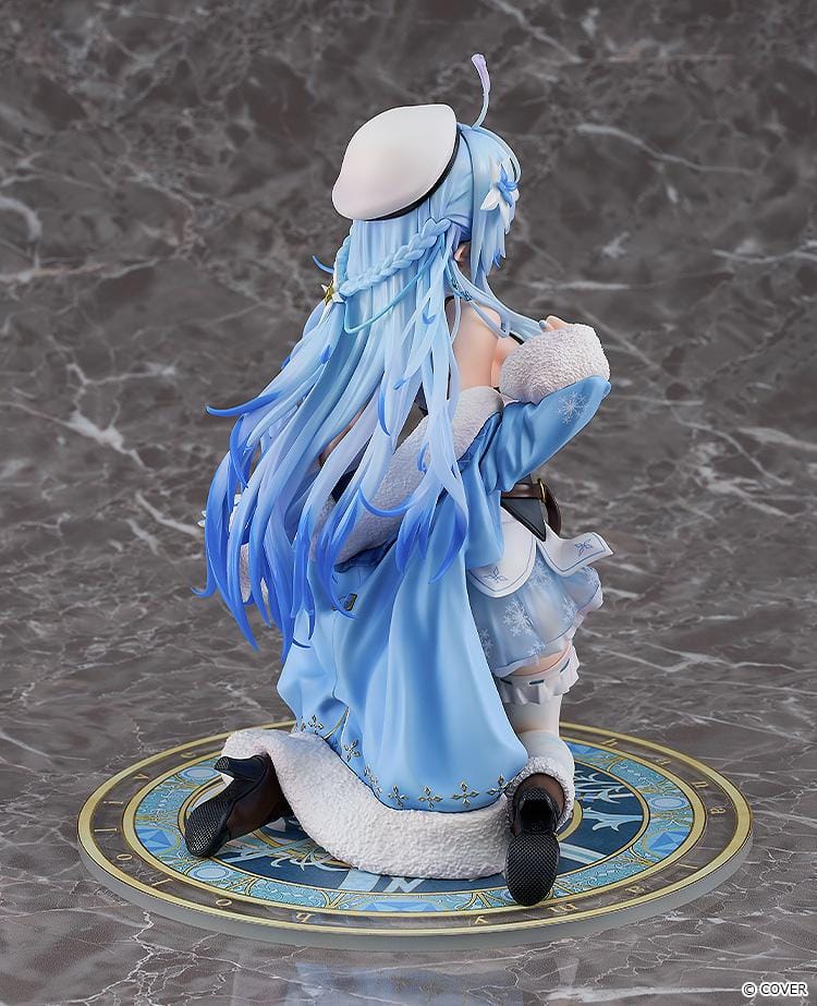 Hololive Yukihana Lamy 1/6 scale figure kneeling with long blue hair and winter themed outfit