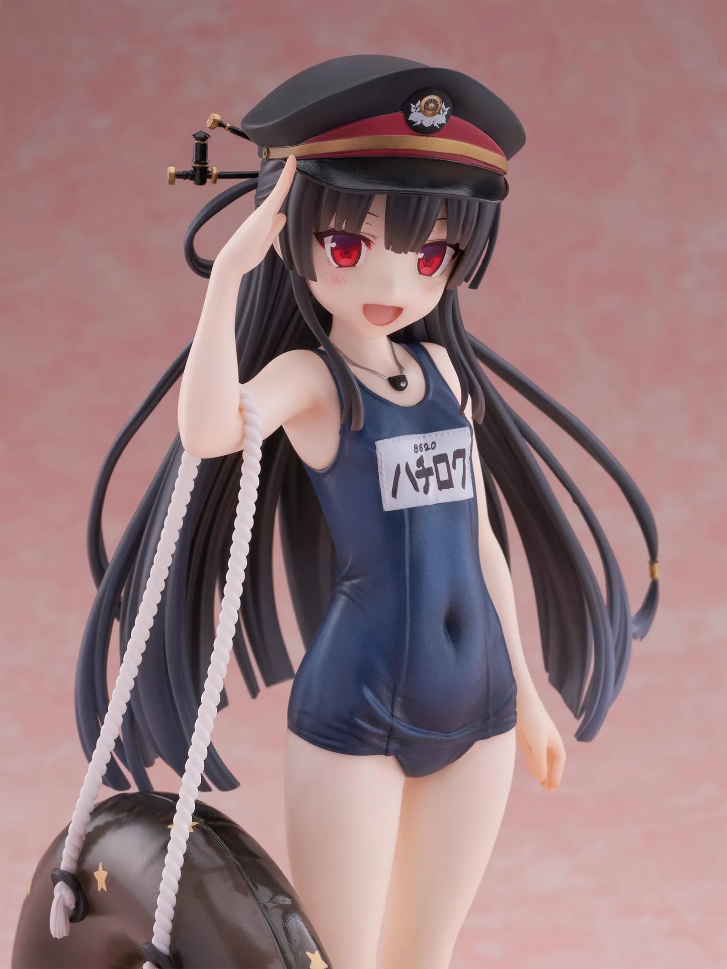 Maitetsu Last Run Hachiroku School Swimsuit Ver. 1/6 Scale Figure with conductor cap, salute pose, inner tube accessory, and display base