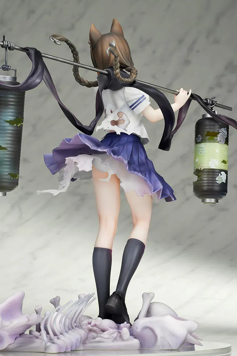 Bakemonogatari Tsubasa Hanekawa 1/7 Scale Figure featuring Tsubasa with cat ears, glasses, flowing hair, lantern display, and supernatural-themed base details.