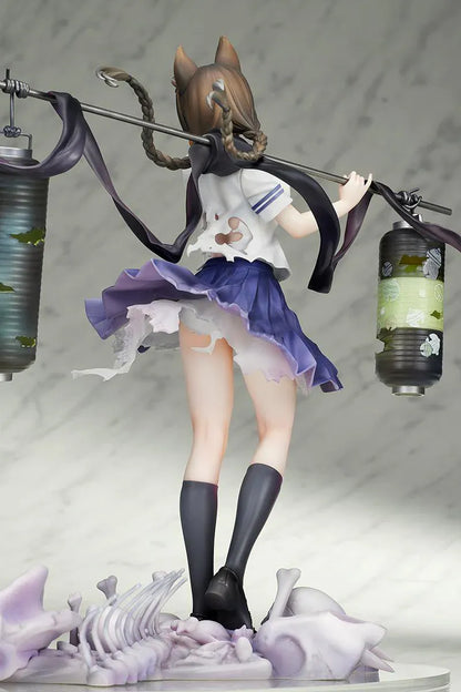 Bakemonogatari Tsubasa Hanekawa 1/7 Scale Figure featuring Tsubasa with cat ears, glasses, flowing hair, lantern display, and supernatural-themed base details.