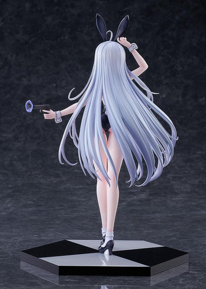 Playing Death Games to Put Food on the Table Yuki 1/7 scale figure with long silver hair and bunny-style outfit on display base