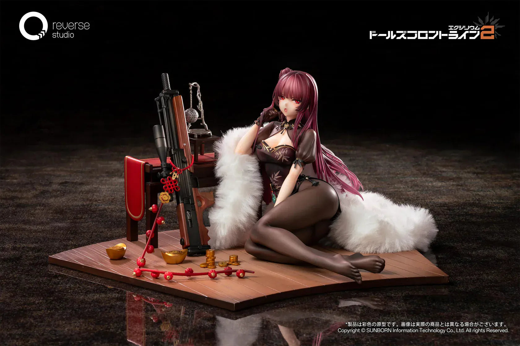 Makiatto 1/6 scale figure from Girls' Frontline 2 Exilium Embroidered Bamboo Blooming Shadows version with detailed outfit and weapon accessory