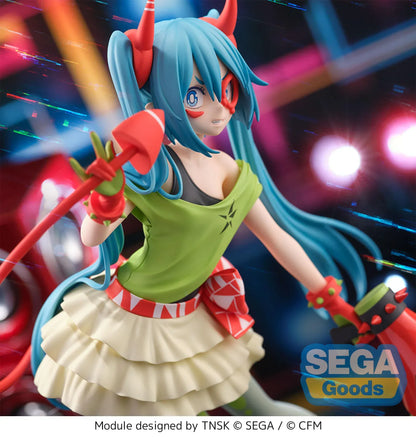 Hatsune Miku Project DIVA FiGURiZMa DE:MONSTAR T.R. Version rerelease figure with devil horns, tail, and colorful outfit