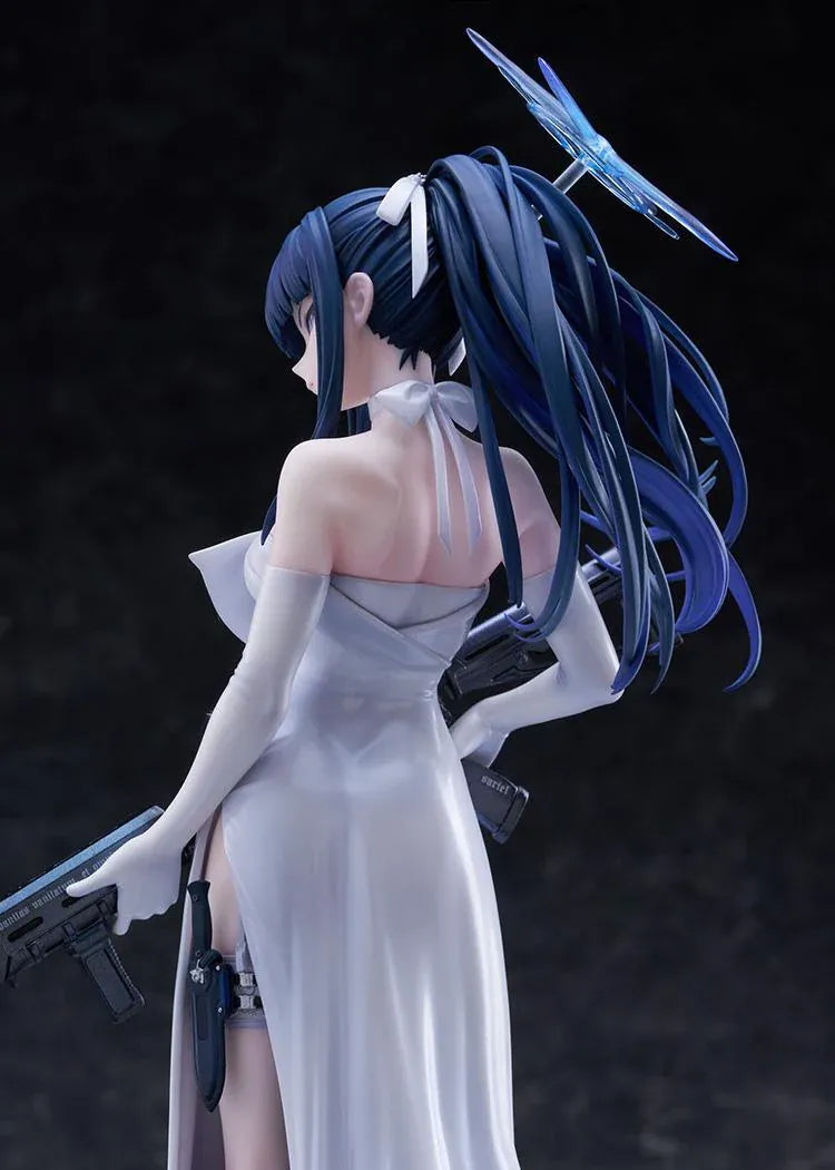 Blue Archive Saori Dress 1/7 scale figure featuring Saori in a flowing white evening gown holding her signature rifle