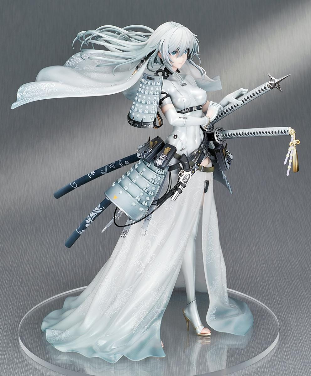 SWAV Illustration Tactical Bride Awayuki 1/7 Scale Figure in white bridal outfit with armor and sword accessories
