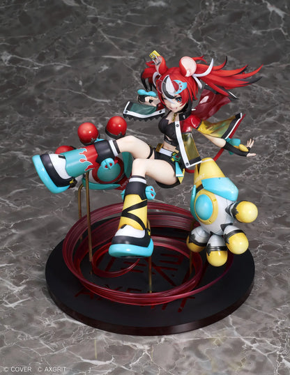 Hololive Hakos Baelz AXGRIT version 1/7 scale figure with dynamic pose red twin tails and mechanical companions