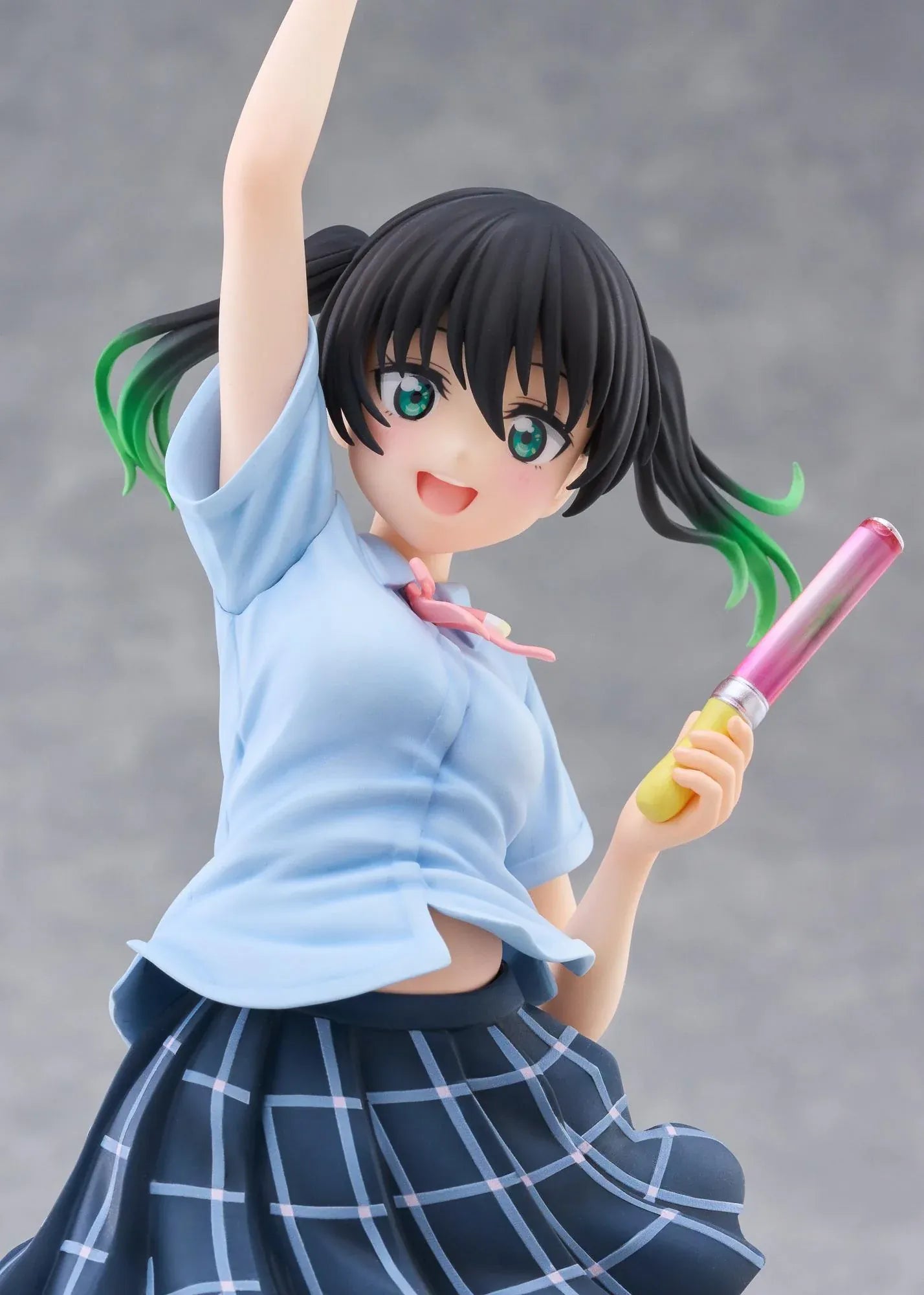 Love Live Nijigasaki High School Idol Club Yu Takasaki 1/7 scale figure jumping while holding two colorful penlights.