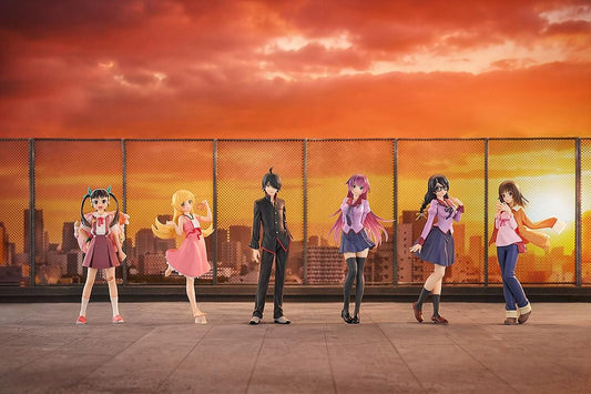 Monogatari CHILLfigg Bakemonogatari boxed set of 6 anime character figures with individual display bases and signature outfits