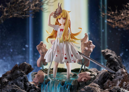 Shinobumonogatari G.S. Collection Shinobu Oshino 1/7 scale figure with oni mask, sword, white dress, and water effect base