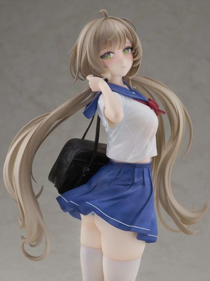 Sakura Momoko Uniform Ver. 1/6 scale figure with long light brown hair, green eyes, a blue-and-white sailor uniform, and a black school bag.