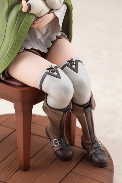 Mushoku Tensei Jobless Reincarnation Sylphiette Greyrat and Lucie Greyrat 1/7 Scale Figure with Sylphiette seated holding Lucie on a wooden-style display base