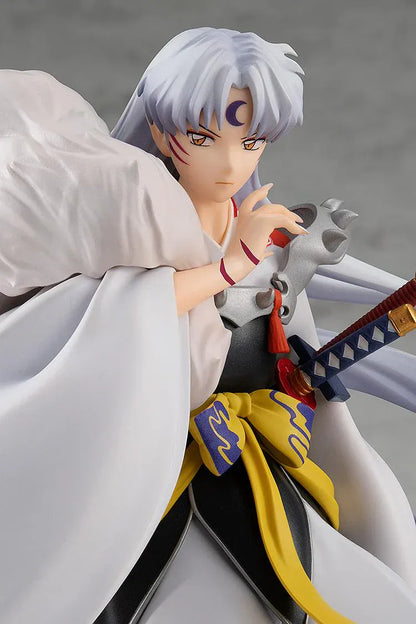 InuYasha POP UP PARADE Sesshomaru rerun figure with flowing silver hair, white kimono, and sword accessory
