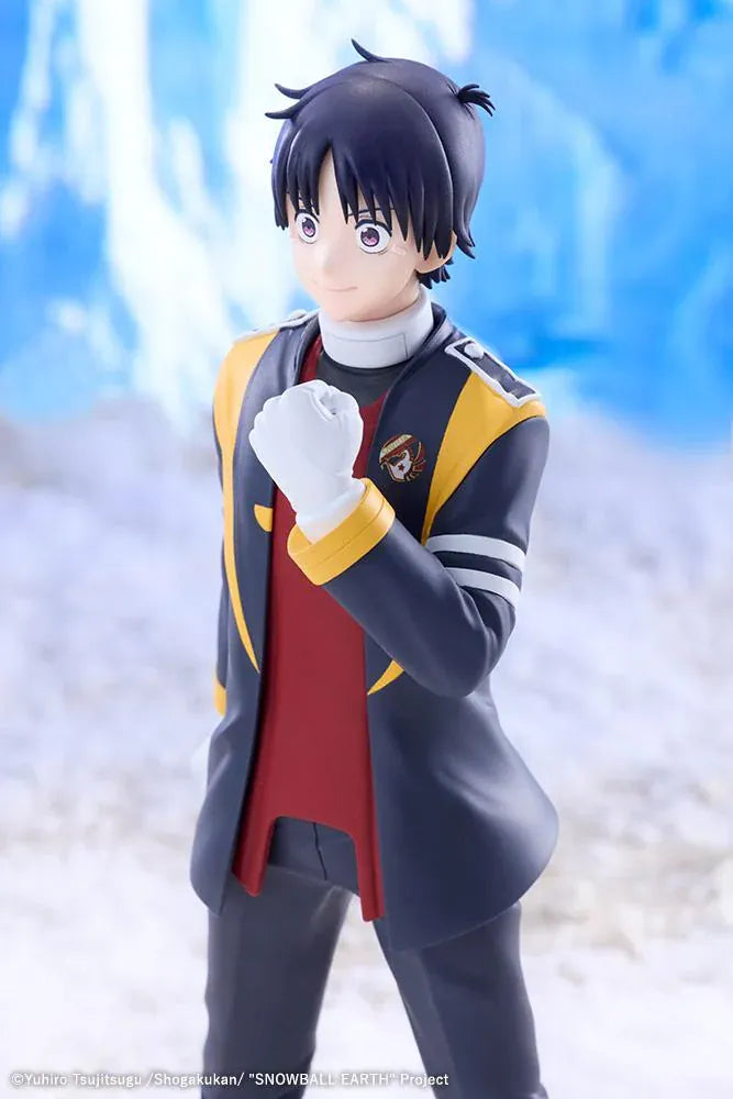 Tetsuo Yabusame figure standing on a black base, wearing a dark uniform with yellow accents and white gloves.