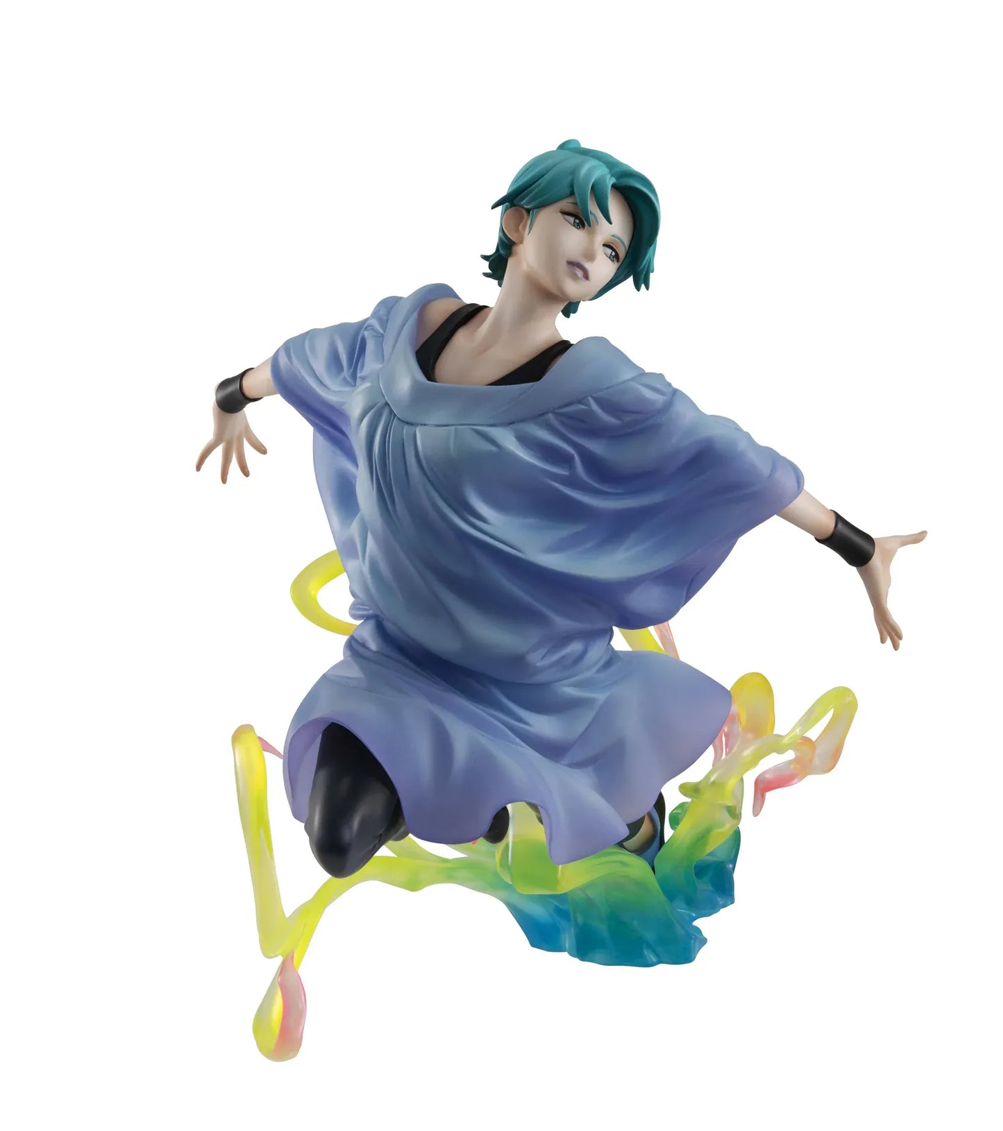 Mobile Suit Z Gundam Gundam Girls Generation Four Murasame Rerelease figure with teal hair, blue outfit, floating pose, and colorful effect parts