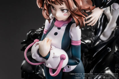 Ano-Bamen My Hero Academia Shojo no Ego 1/10 Scale Figure featuring Ochaco Uraraka and Himiko Toga posed dramatically over a black, fluid-like base.