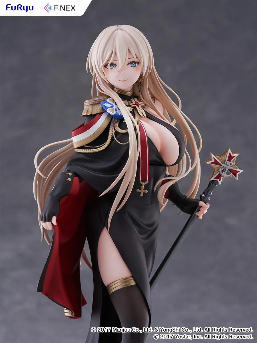 Azur Lane Bismarck Formal Dress Ver 1/7 Scale Figure wearing an elegant black and red outfit with staff