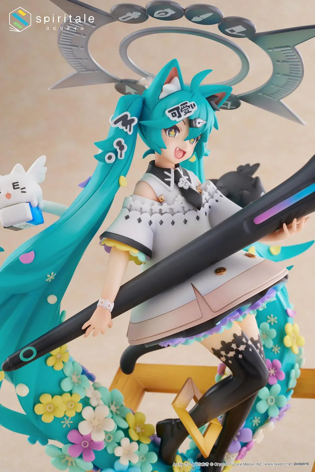 Hatsune Miku x Naoki Saito My Figure Making The Painter Ver 1/7 scale figure holding large paintbrush with floral base