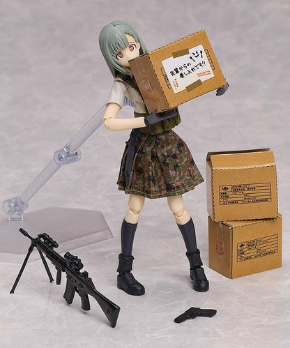 Little Armory figma Ena Toyosaki ver. 1.5 Figure wearing camouflage tactical gear and holding a detailed rifle