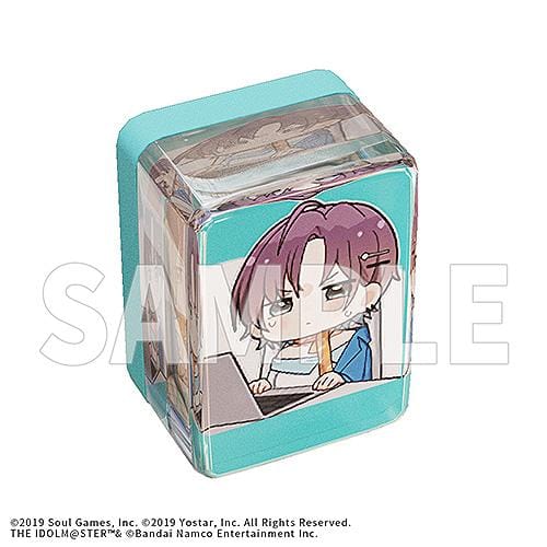 Toru Asakura Effortless Work Ver. figure seated in a gray office chair, wearing a turquoise jacket and golden scarf while holding a drink.