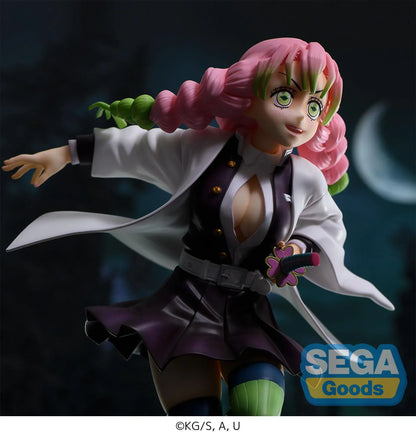 Demon Slayer Kimetsu no Yaiba FiGURiZMa Mitsuri Kanroji Figure Rerelease in dynamic pose with pink and green braided hair