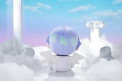 New PANTY & STOCKING with GARTERBELT Polyester Punipuni Plushie with lavender hair, white outfit, wing details, and seated chibi plush design