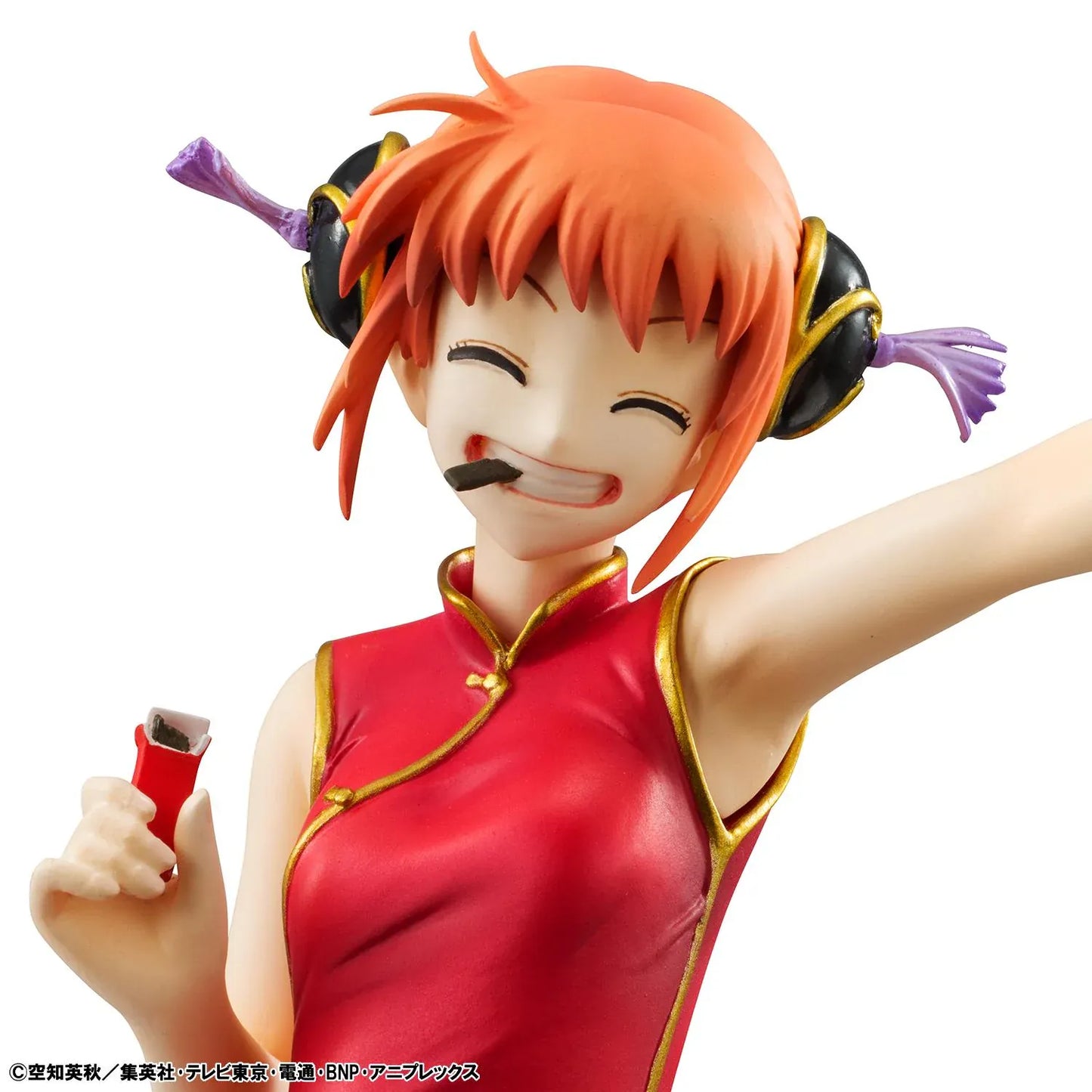 Gintama G.E.M. Series Kagura Figure Limited Repeat Reissue wearing her red Chinese-style dress and holding a purple umbrella