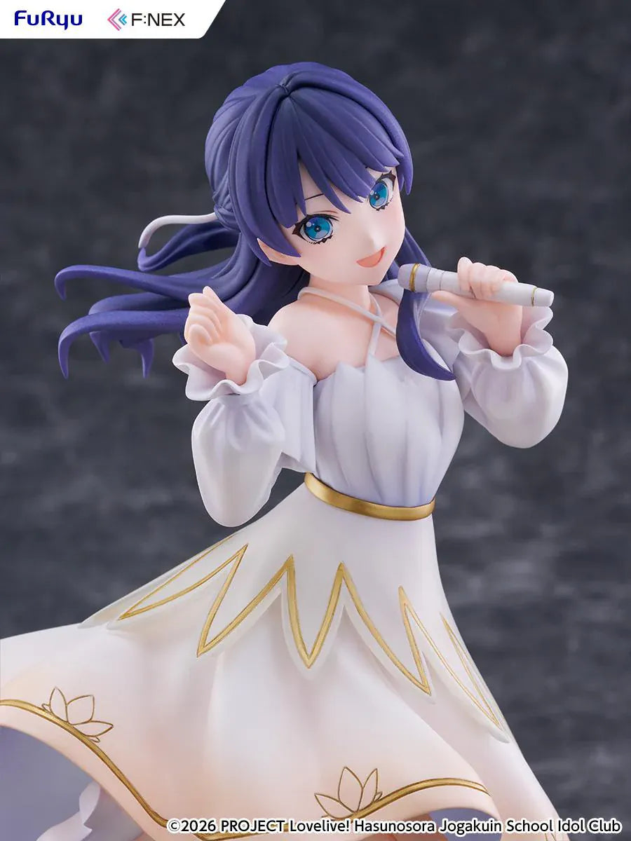 Love Live Hasunosora Girls' High School Idol Club Sayaka Murano 1/7 Scale Figure in white idol dress with flowing blue hair