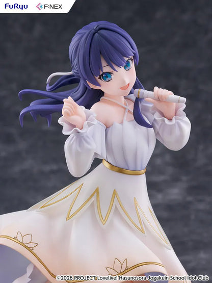Love Live Hasunosora Girls' High School Idol Club Sayaka Murano 1/7 Scale Figure in white idol dress with flowing blue hair