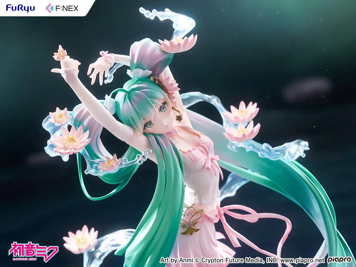 Vocaloid Hatsune Miku Water Lily Ver. 1/7 scale figure with flowing hair translucent water effects and lotus flowers