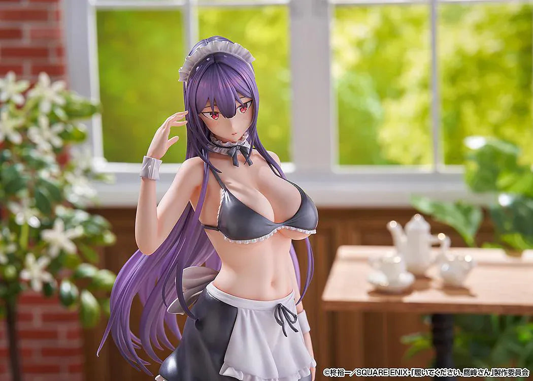 Please Put Them On, Takamine-san Takane Takamine 1/6 Scale Figure featuring Takane with long purple hair, red eyes, maid-inspired outfit, apron details, and elegant display pose.