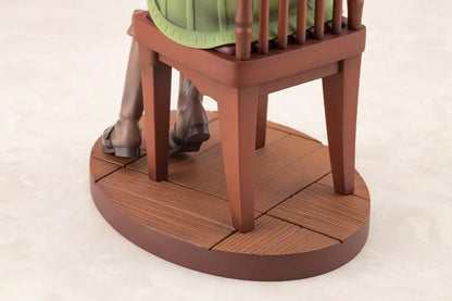 Mushoku Tensei Jobless Reincarnation Sylphiette Greyrat and Lucie Greyrat 1/7 Scale Figure with Sylphiette seated holding Lucie on a wooden-style display base