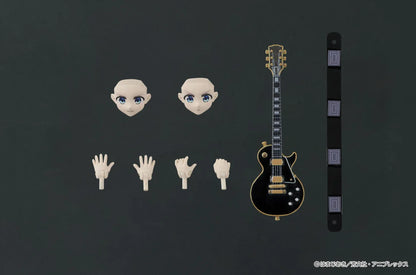 Bocchi the Rock! DIGACTION Hitori Gotoh figure holding a black and gold guitar, wearing a black band T-shirt, dark skirt, and pink leggings.