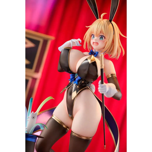 Nadare Takamine Illustration Sophia F. Shirring Magician Bunny Ver. 1/6 scale figure wearing a glossy black magician bunny outfit with a top hat and colorful ribbon effects