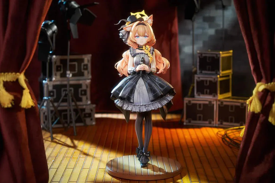 Blue Archive Mari Idol Memorial Lobby Ver 1/7 scale figure holding microphone in black dress