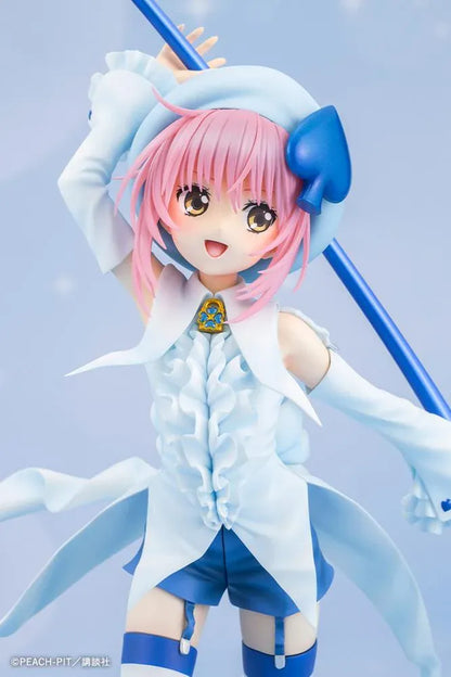 Amulet Spade 1/7 scale figure with pink hair, a white-and-blue costume, striped stockings, and an oversized rainbow-tipped paintbrush.