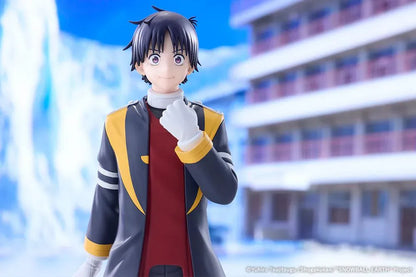 Tetsuo Yabusame figure standing on a black base, wearing a dark uniform with yellow accents and white gloves.