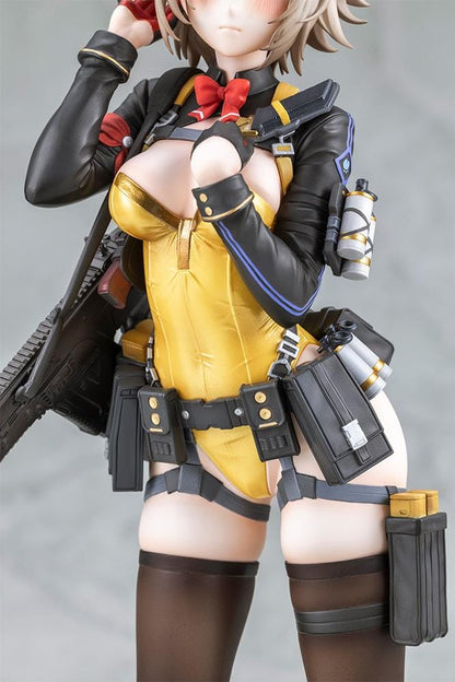 Girls' Frontline 2: Exilium Vector Molotov Bunny Ver. 1/7 scale figure wearing a metallic gold bunny outfit with tactical gear and weaponry.
